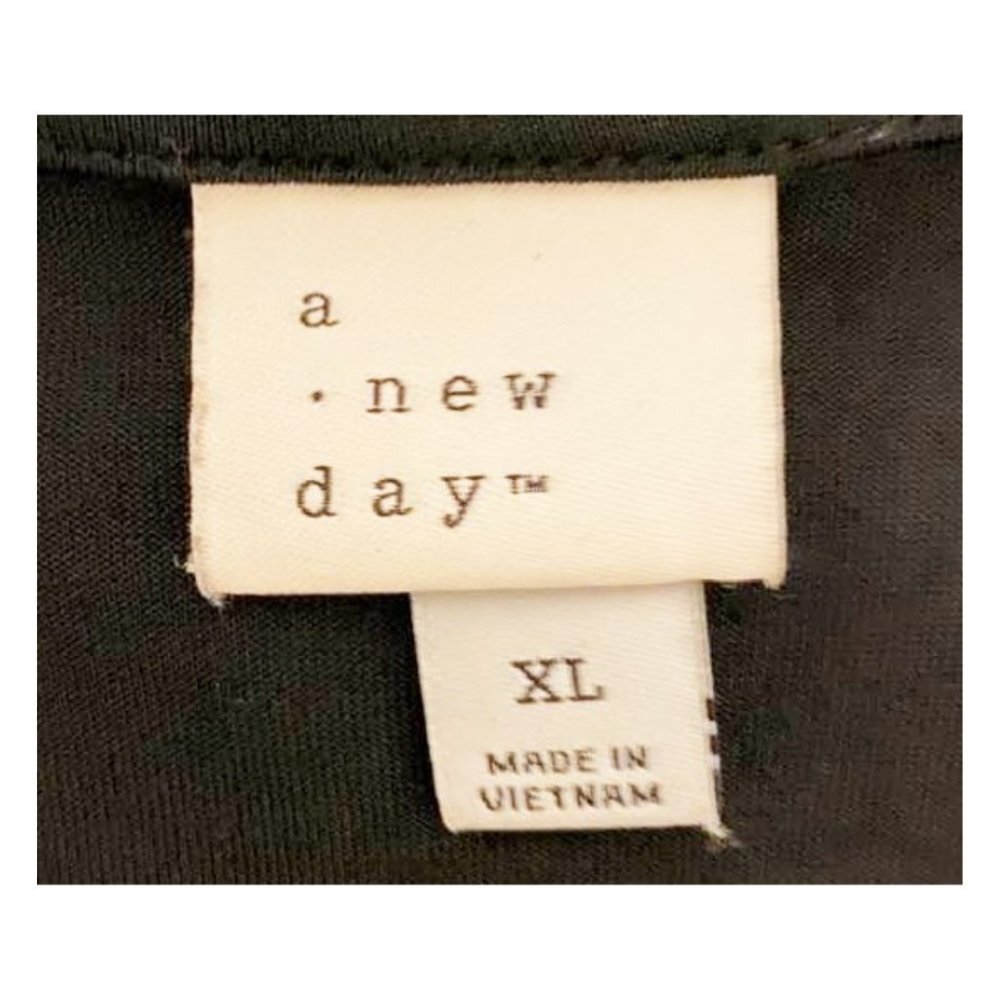 A New Day V-Neck Black Tie Wrap Crossover Short Sleeve Shirt - Picture 6 of 9